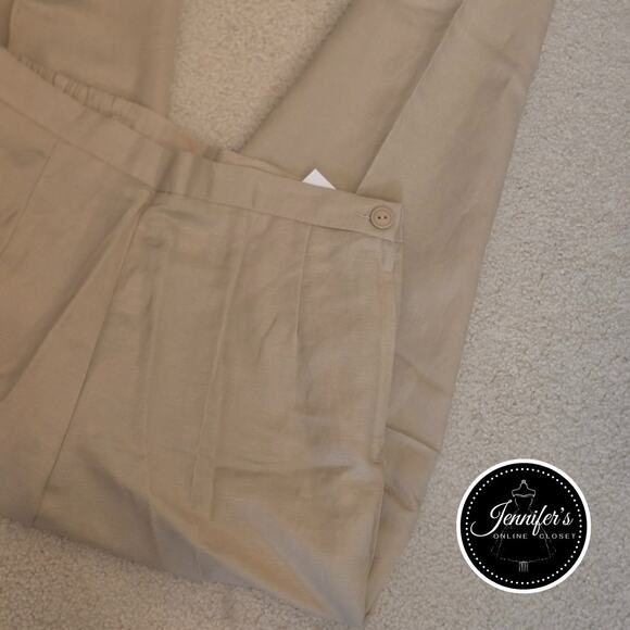 Plaza South Petite NWT Coral & Tan 2-Piece Linen Open Jacket and Top Size 12 - Picture 9 of 15